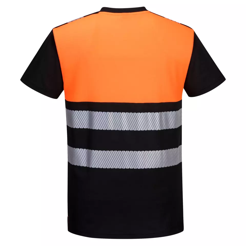 Portwest PW311BKO, PW3 varsel bomull komfort klass 1 t-shirt kortärmad, svart/orange, image 2, gallery thumbnail