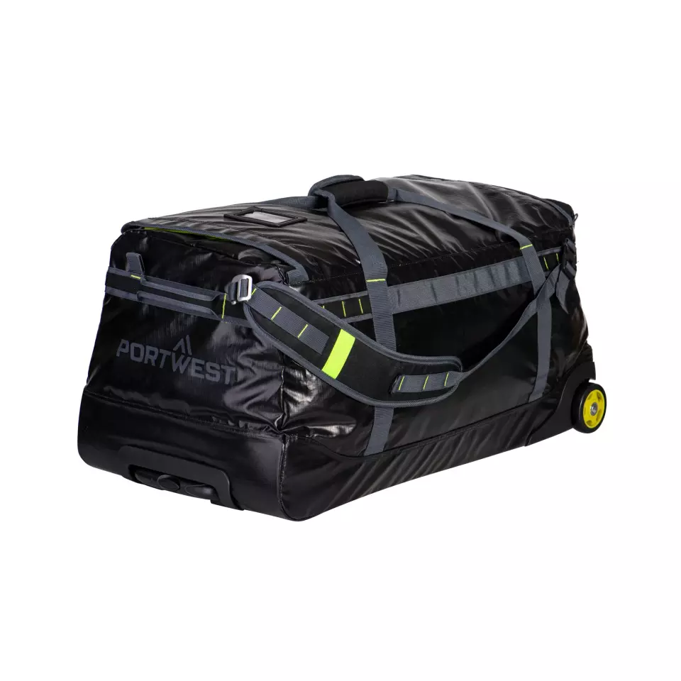 Portwest B951BKR, PW3 100L Water-resistant Duffle Trolley Bag, Black, image 1, gallery thumbnail