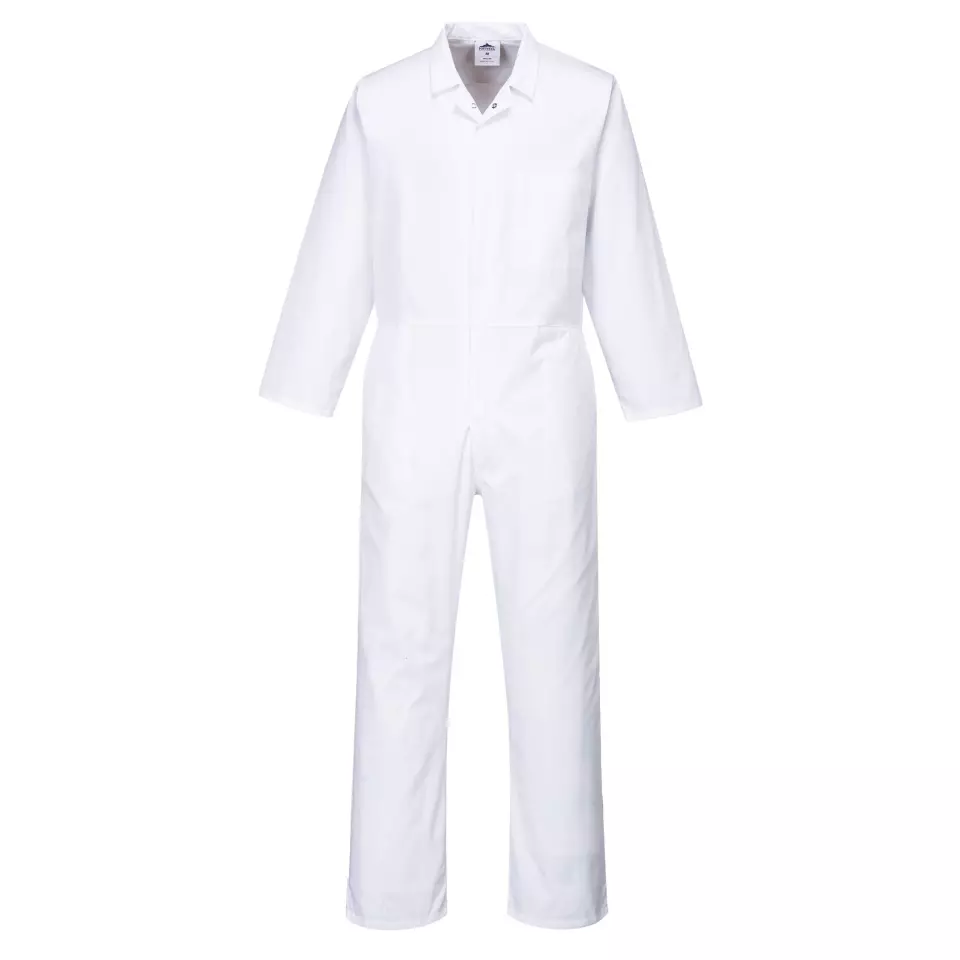Portwest 2201WHR, Food Industry No Pocket Coverall, White, image 1, gallery thumbnail