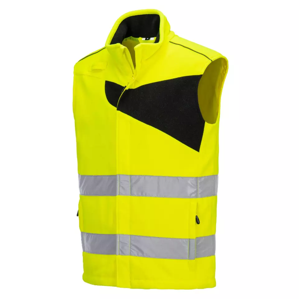Portwest PW231YBR, PW2 Hi-Vis Fleece Bodywarmer, Yellow/Black, image 4, gallery thumbnail
