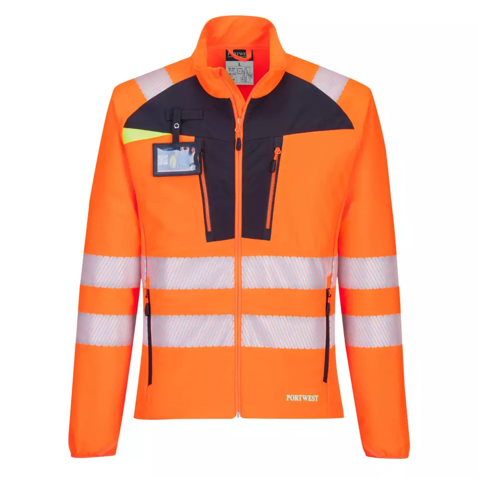 Portwest DX481OBR, DX4 Hi-Vis Lightweight Mid Layer, Orange/Black, image 4, gallery thumbnail