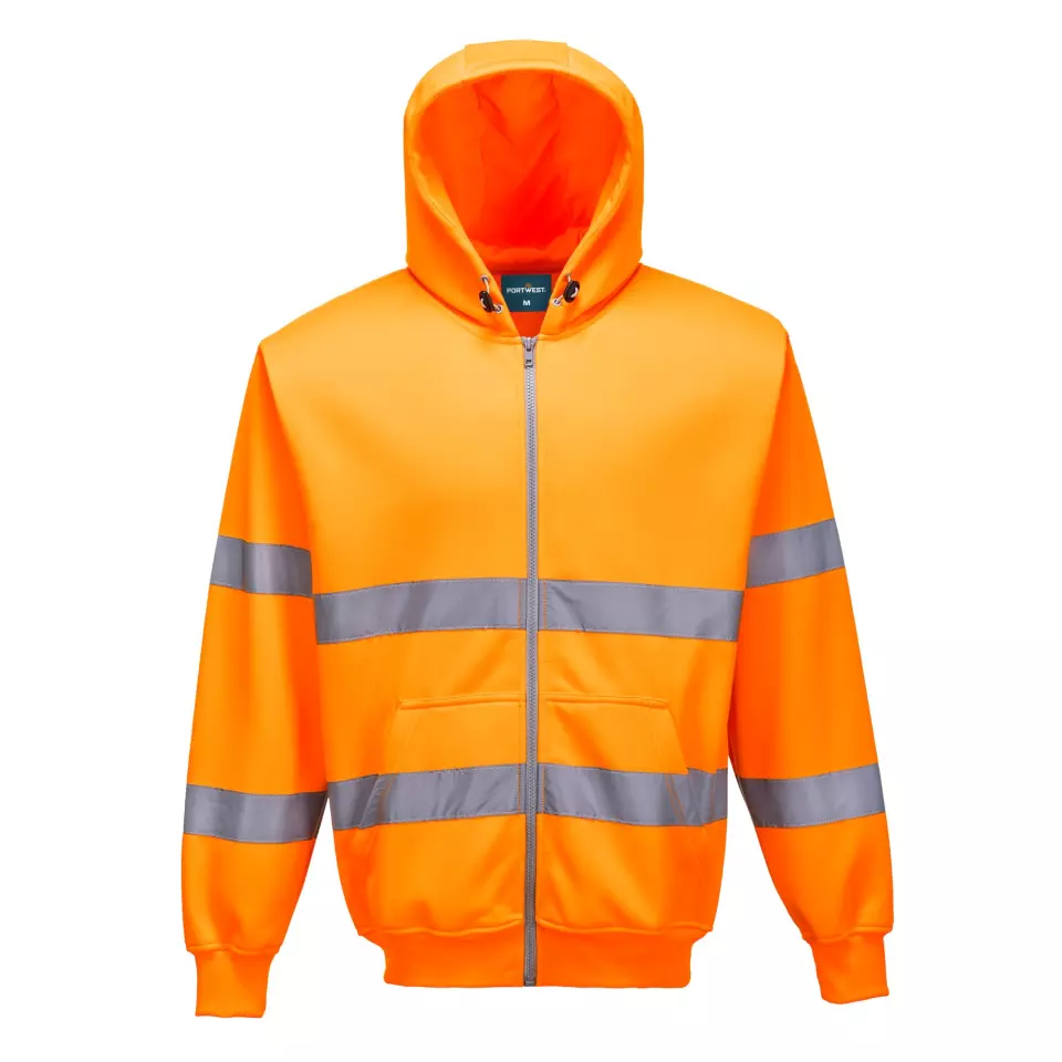 Portwest B305ORR, Hi-Vis Zipped Hoodie, Orange, image 1, gallery thumbnail