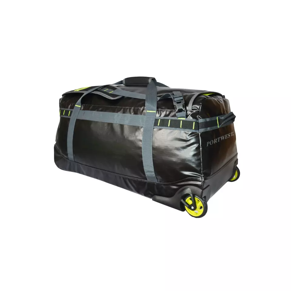 Portwest B951BKR, PW3 100L Water-resistant Duffle Trolley Bag, Black, image 2, gallery thumbnail