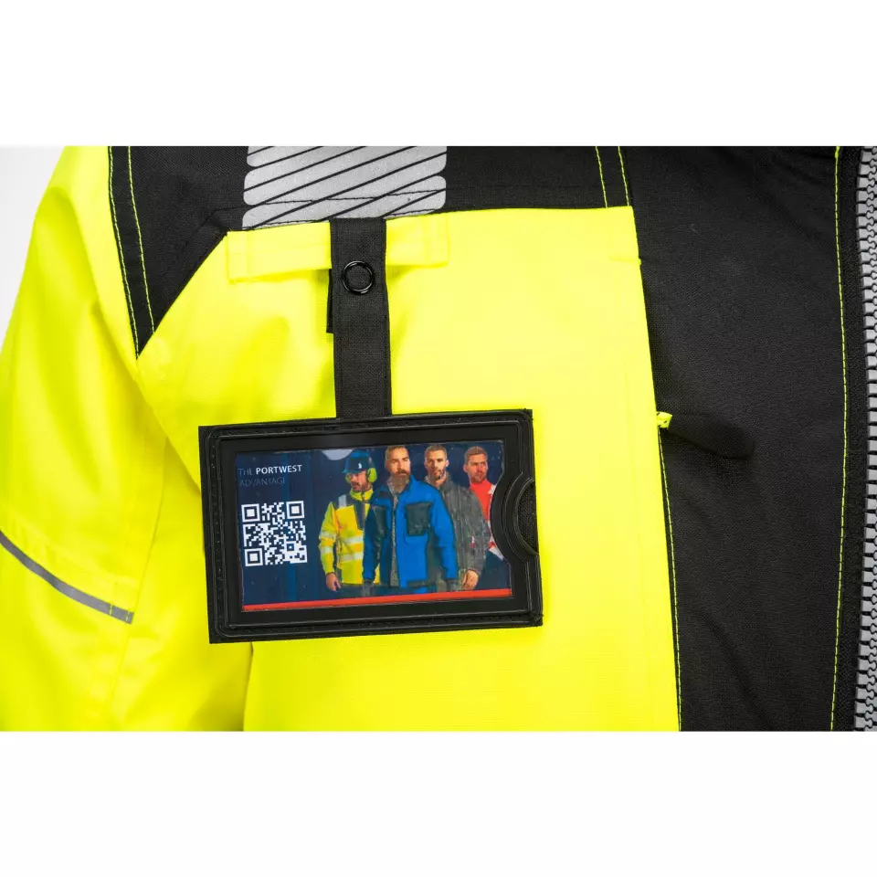 Portwest PW369YBR, PW3 Hi-Vis Winter Parka Jacket, Yellow/Black, image 5, gallery thumbnail