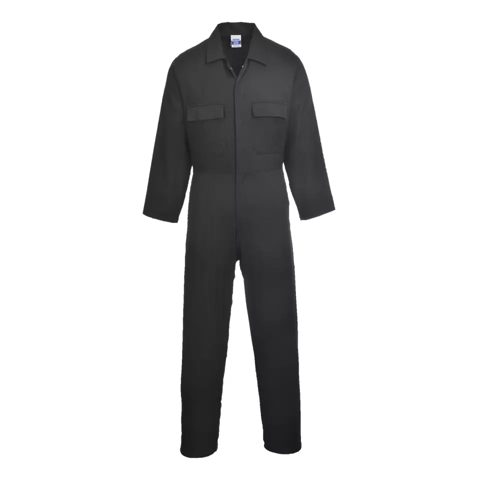Portwest S998BKR, Euro Cotton Work Coverall, Black, image 1, gallery thumbnail