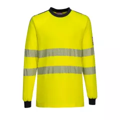 Portwest FR701YNR, PW3 FR Modaflame Hi-Vis T-Shirt, Yellow/Navy