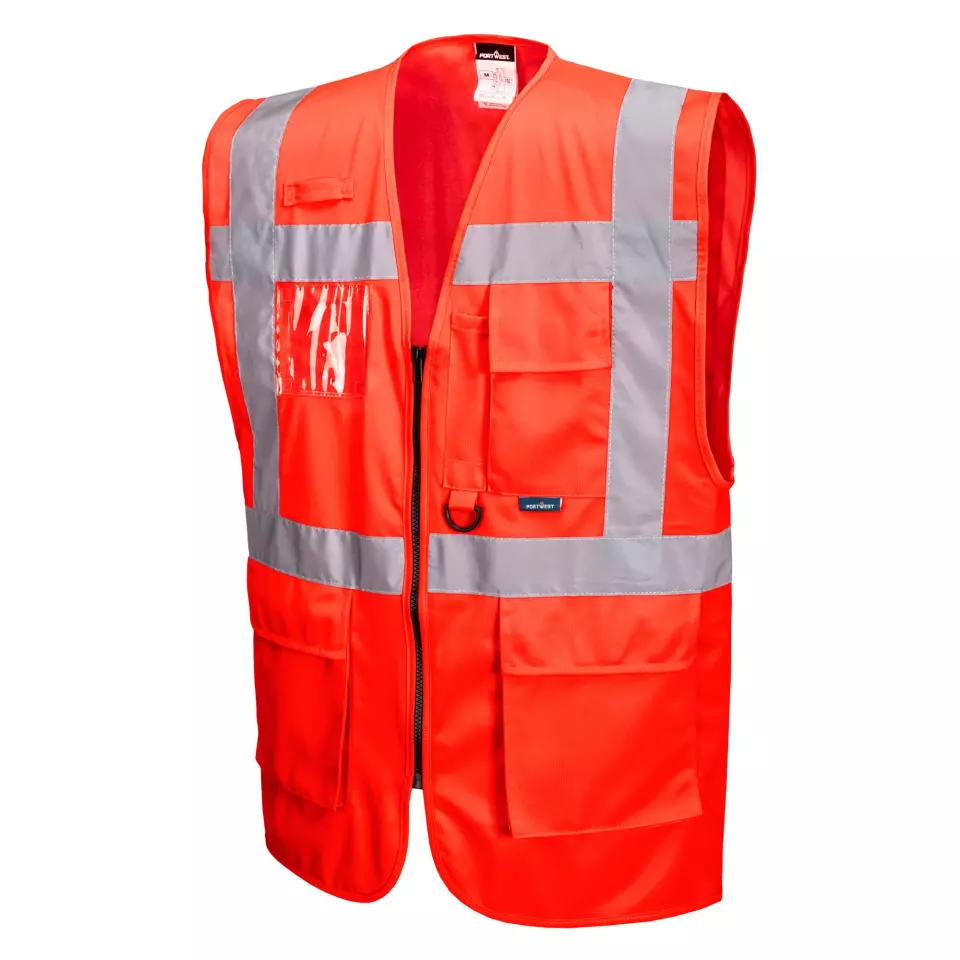 Portwest S476RER, Berlin Warnschutz Executive Weste, Rot, image 2, gallery thumbnail