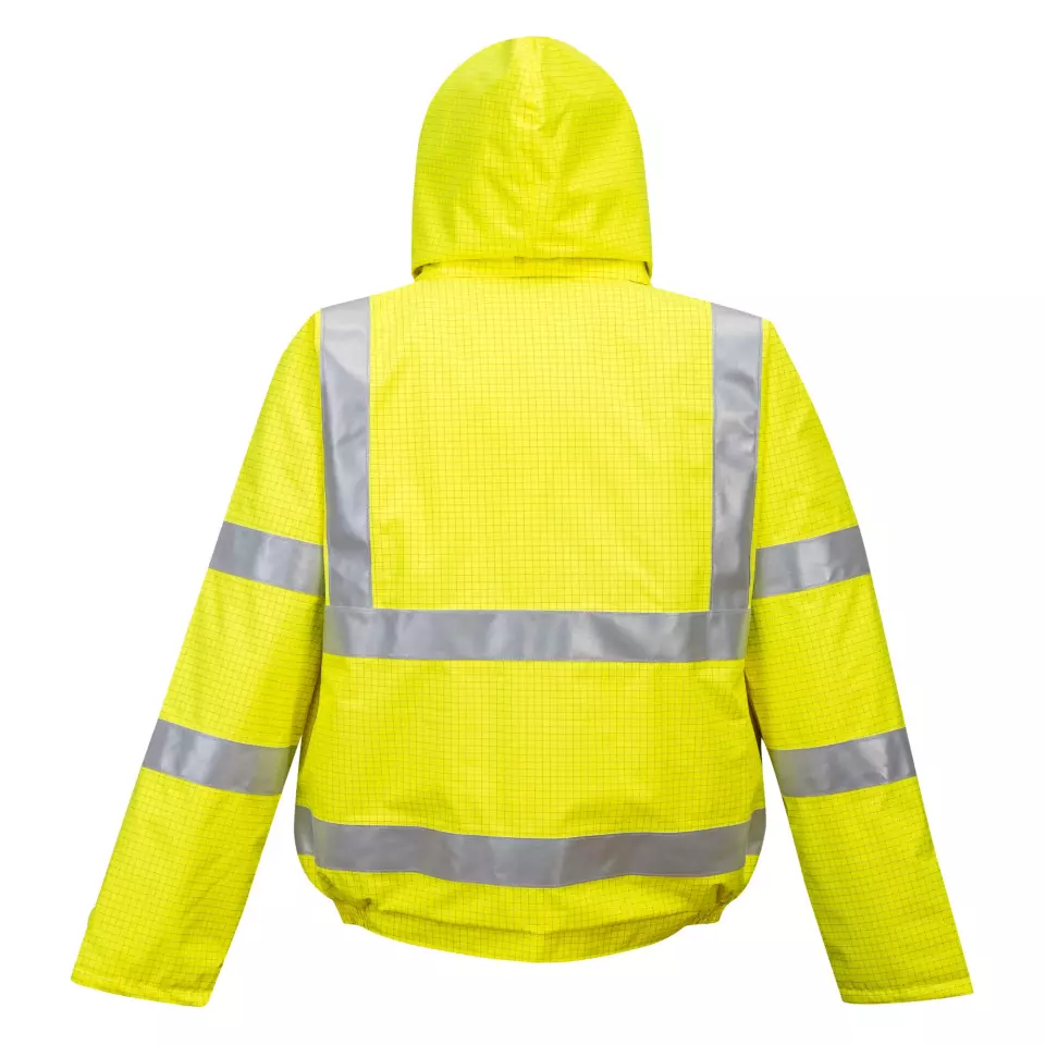 Portwest S773YER, Bizflame Regen-Warnschutz Antistatische Flammhemmende Bomberjacke, Gelb, image 4, gallery thumbnail