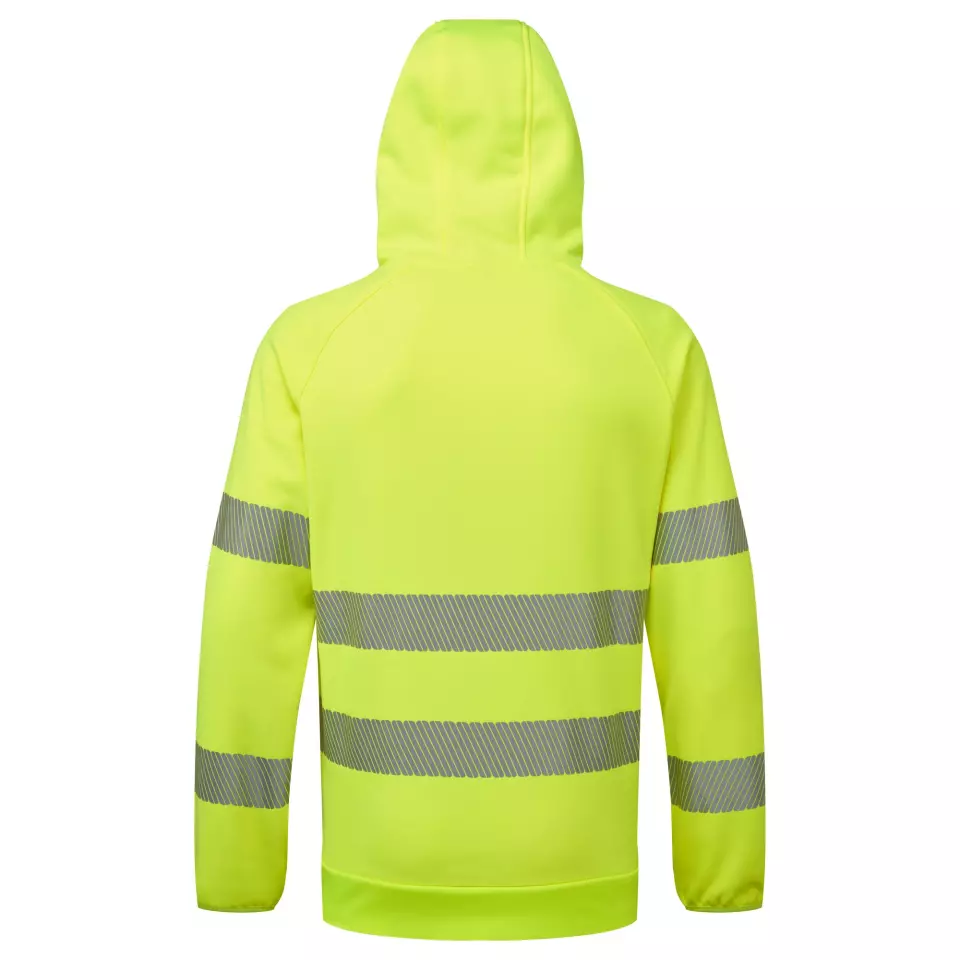 Portwest DX483YBR, DX4 Hi-Vis Overhead Hoodie, Yellow/Black, image 2, gallery thumbnail
