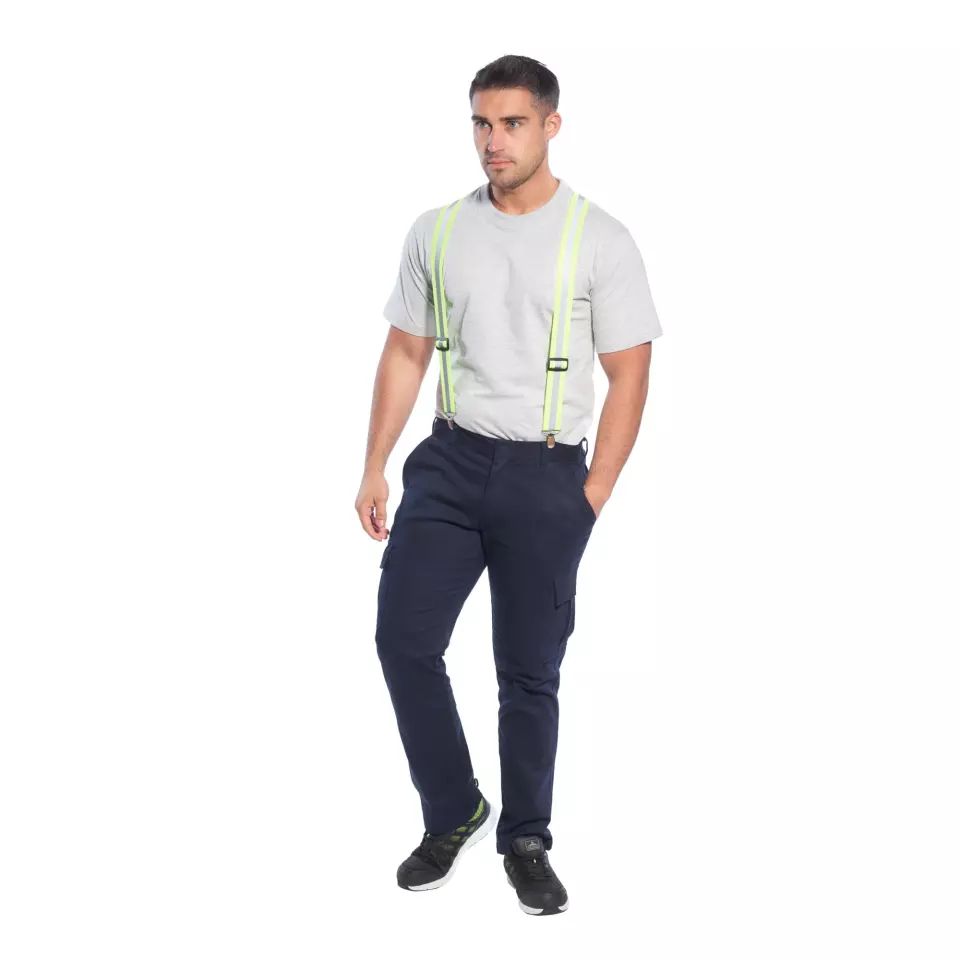 Portwest HV56YER, Hi-Vis Trousers Braces, Yellow, image 2, gallery thumbnail