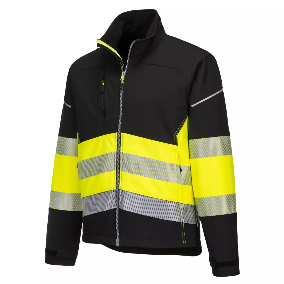 Portwest PW375BKY, PW3 Hi-Vis Class 1 Softshell (3L), Black/Yellow, image 3, gallery thumbnail