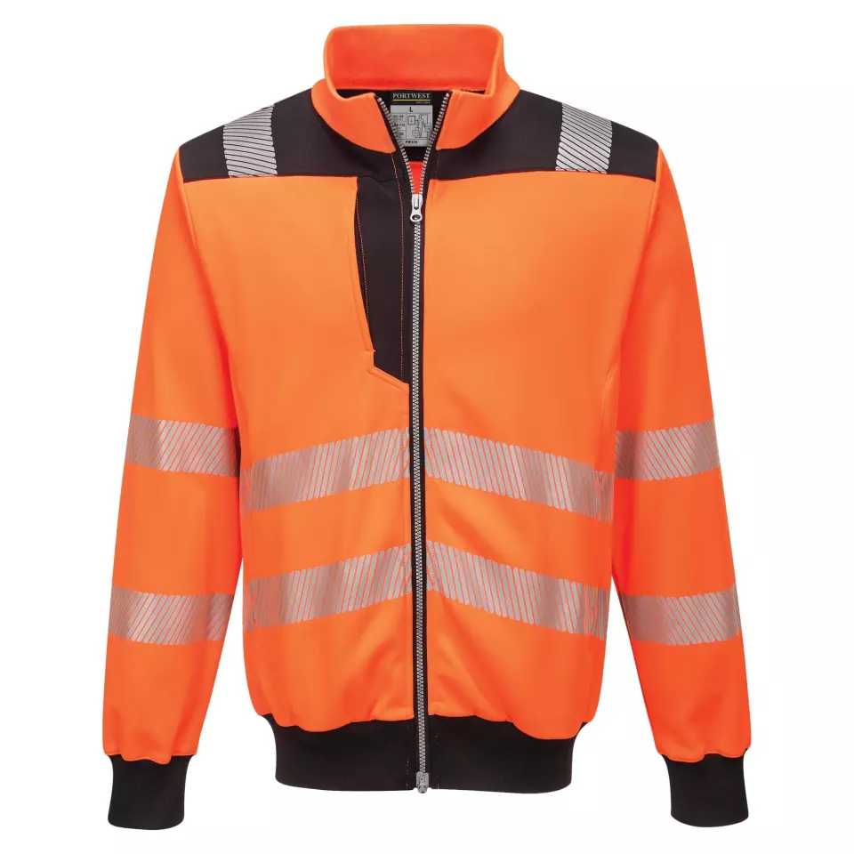 Portwest PW370OBR, PW3 huomio vetoketjullinen collegepaita, oranssi/musta, image 10, gallery thumbnail
