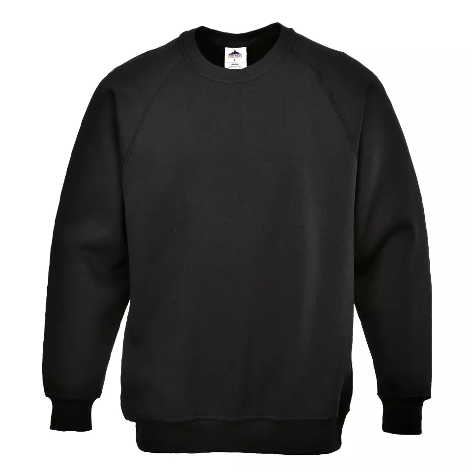 Portwest B300BKR, Roma Sweatshirt, Black, image 1, gallery thumbnail