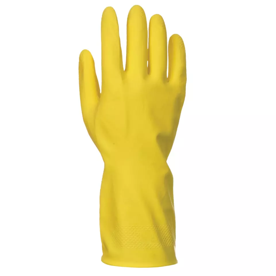 Portwest A800YER, Household Latex Glove, Yellow, image 1, gallery thumbnail