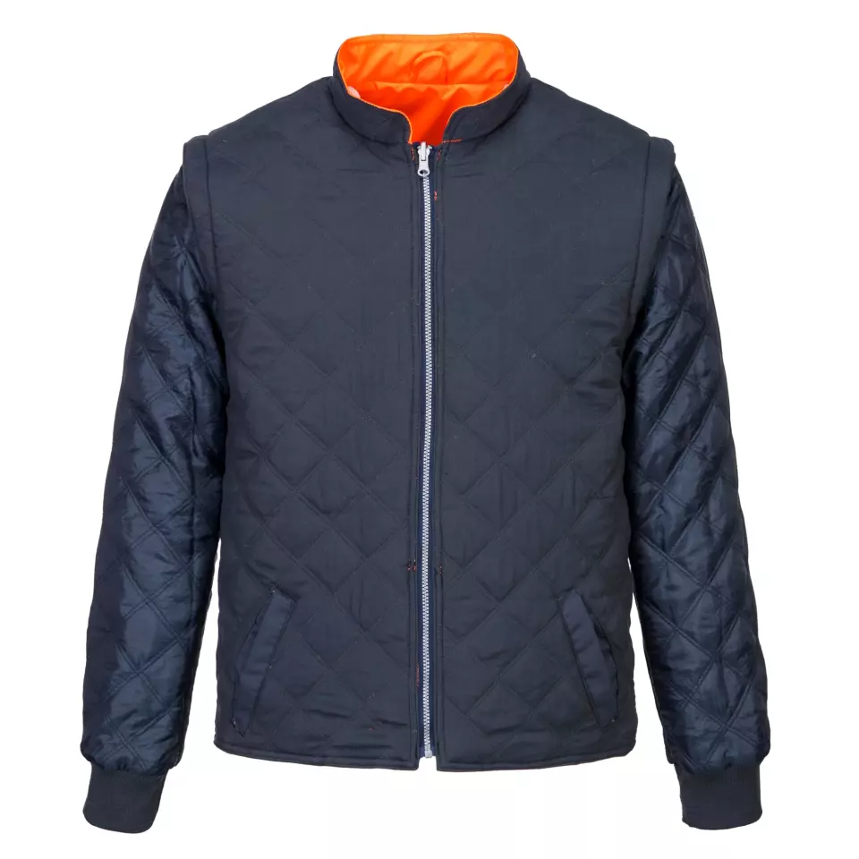 Portwest S769ONR, Varsel andningsbar 2-i-1 kontrast vändbar jacka, orange/marin, image 5, gallery thumbnail