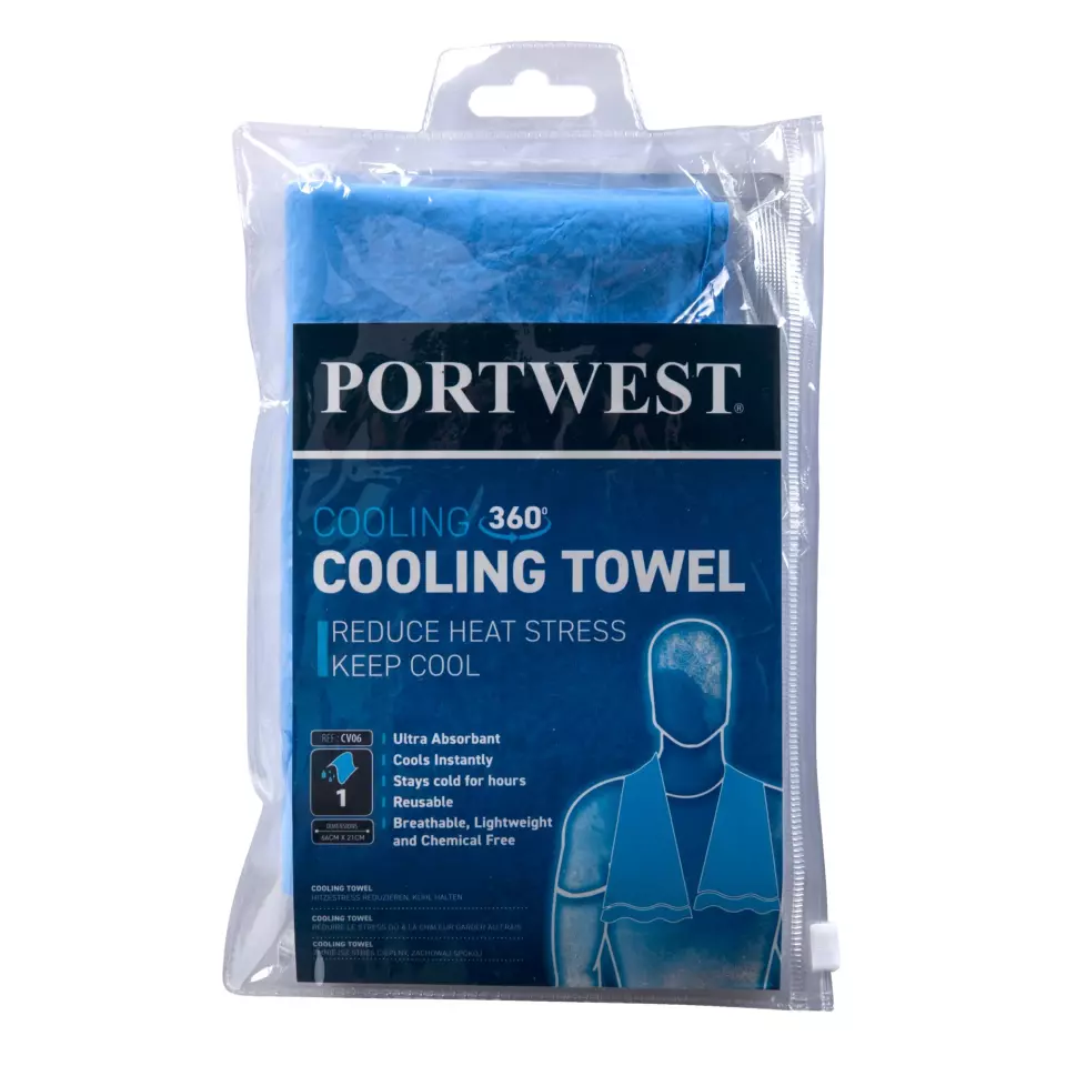 Portwest CV06BLU, Cooling Towel, Blue, image 3, gallery thumbnail