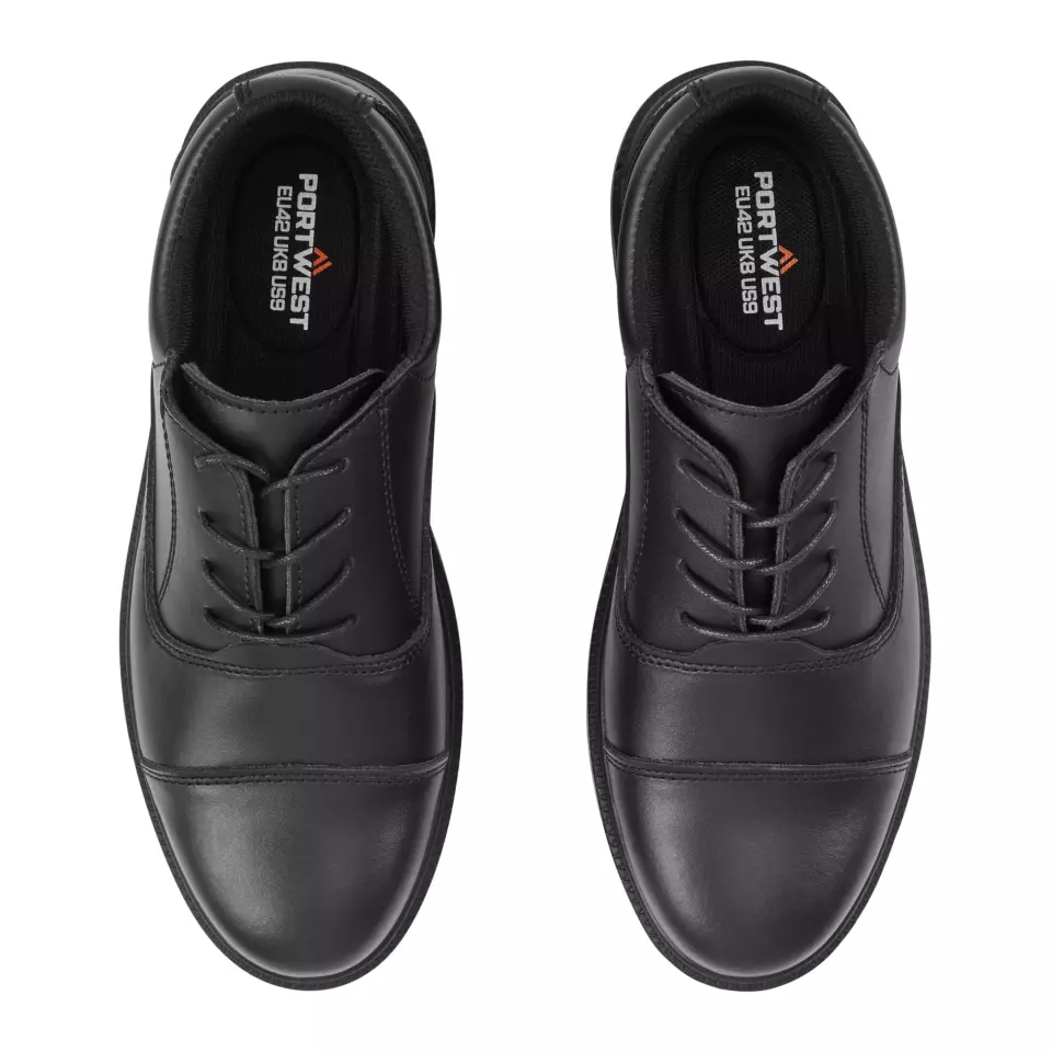 Portwest FD18BKR, Steel Action Leather Executive Shoe S3 SR FO, Black, image 3, gallery thumbnail