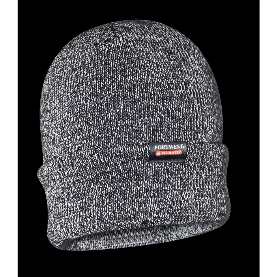Portwest B026, Insulated Knit Reflective Yarn Beanie, image 3, gallery thumbnail
