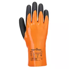 Portwest AP36O8R, Grip 15 Nitrile Double Gauntlet, Orange/Black