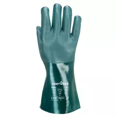 Portwest A835GNR, Doppelt getauchter PVC-Stulpenhandschuh 35cm, Grün
