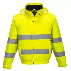 Portwest S161YER, Hi-Vis Rain Lite Bomber Jacket, Yellow