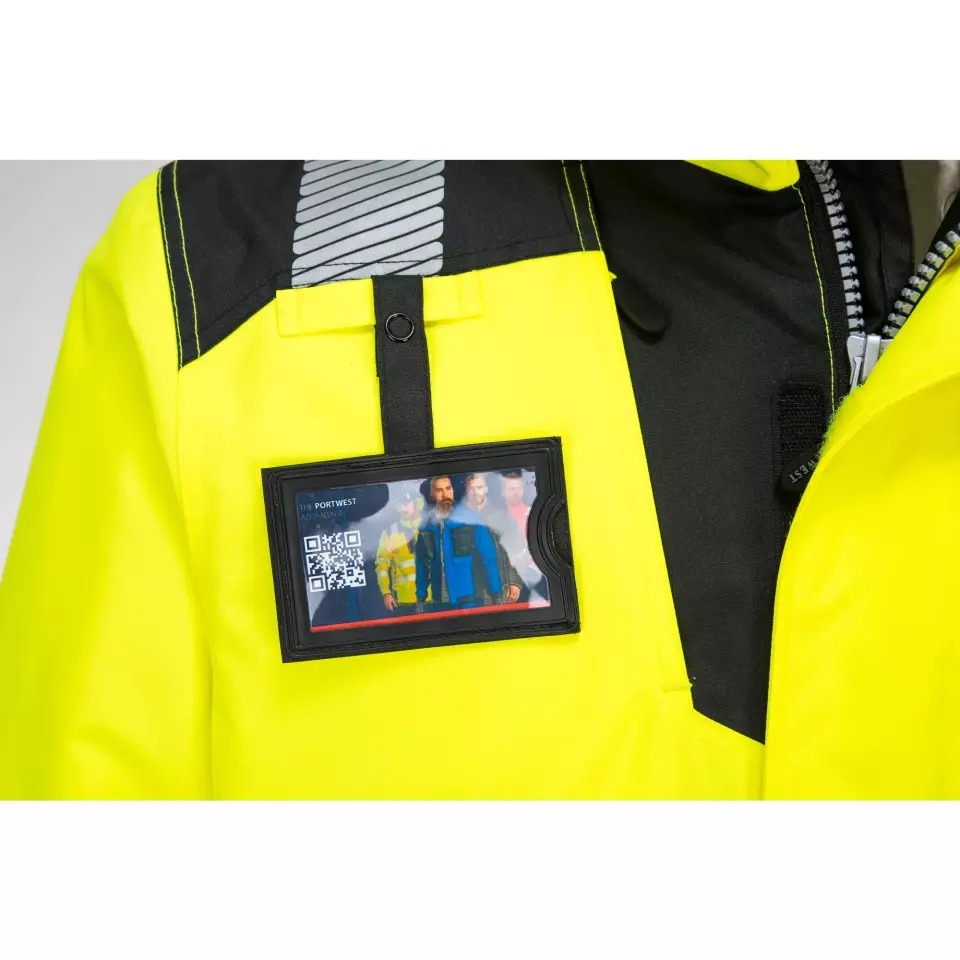 Portwest PW352YBR, PW3 Hi-Vis Winter Coverall, Yellow/Black, image 3, gallery thumbnail
