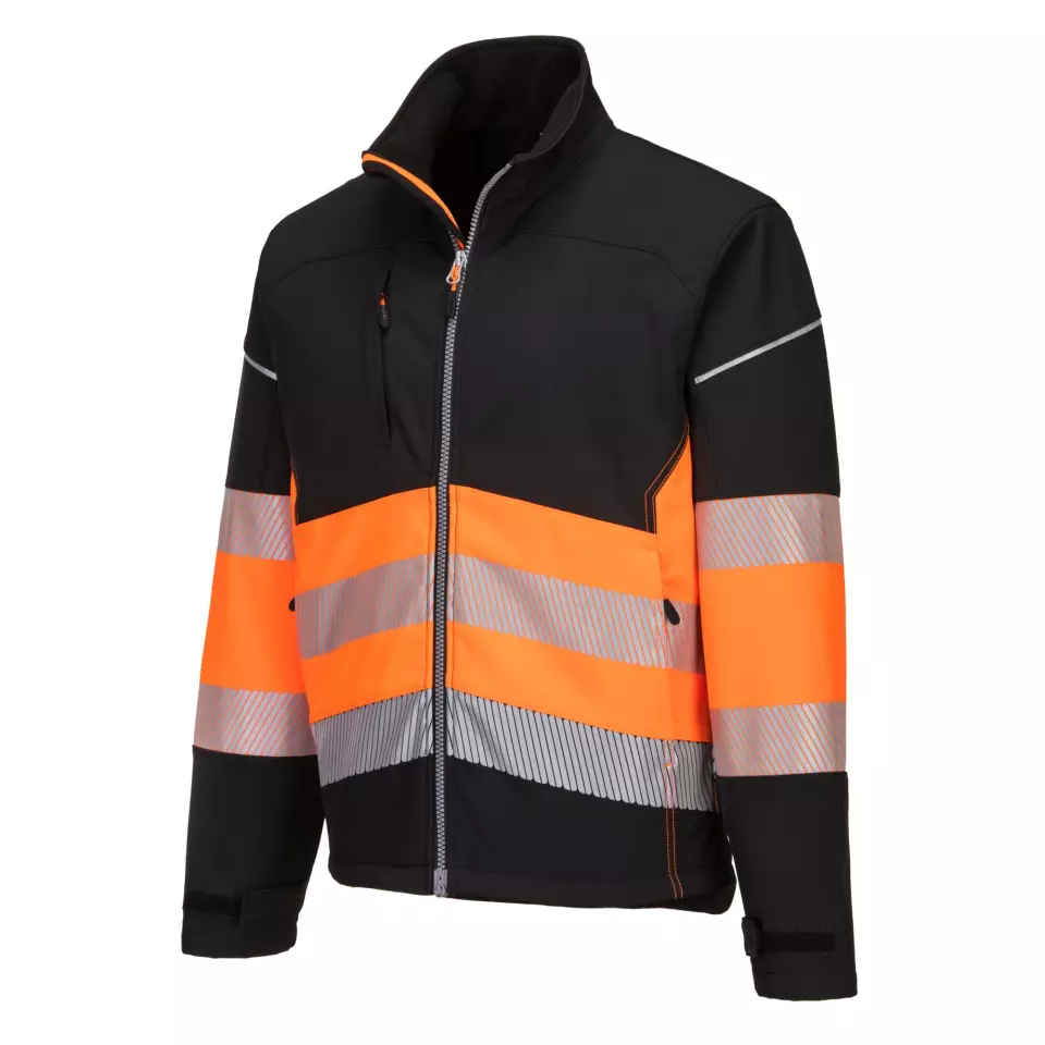 Portwest PW375BKO, PW3 Hi-Vis Class 1 Softshell (3L), Black/Orange, image 4, gallery thumbnail