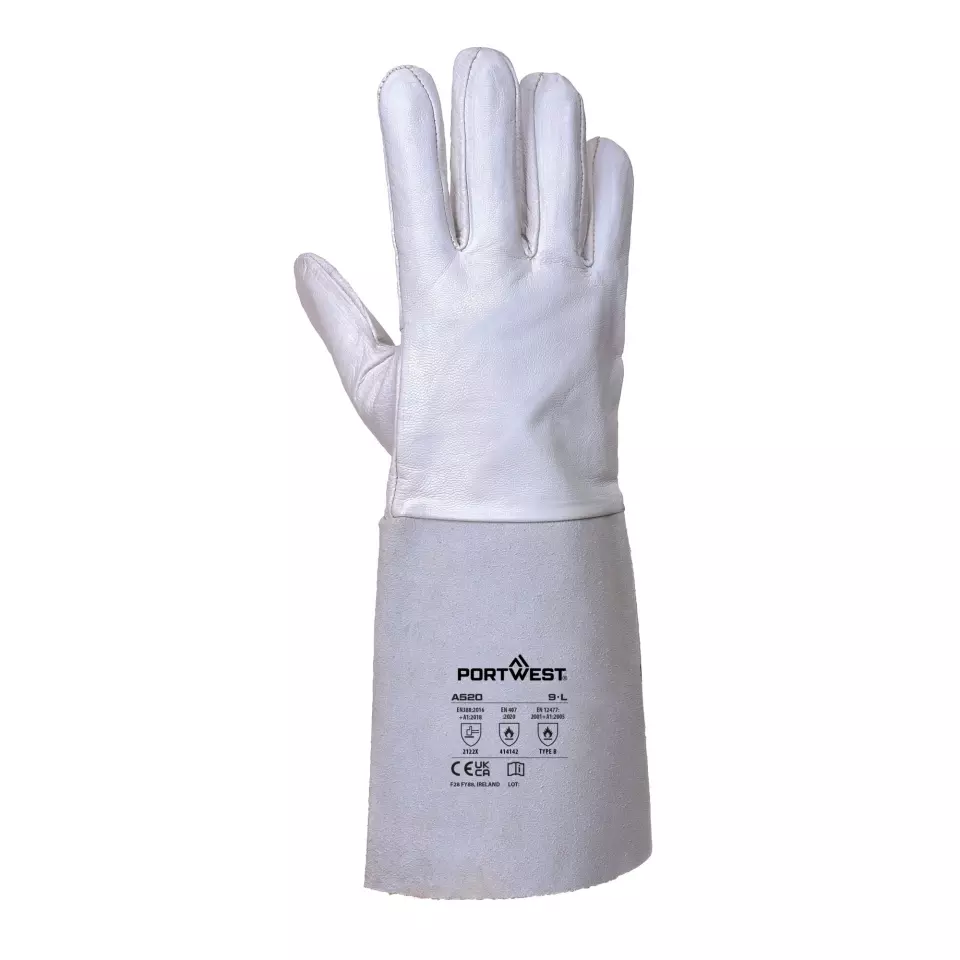 Portwest A520GRR, Premium Tig Welding Gauntlet, Grey, image 1, gallery thumbnail