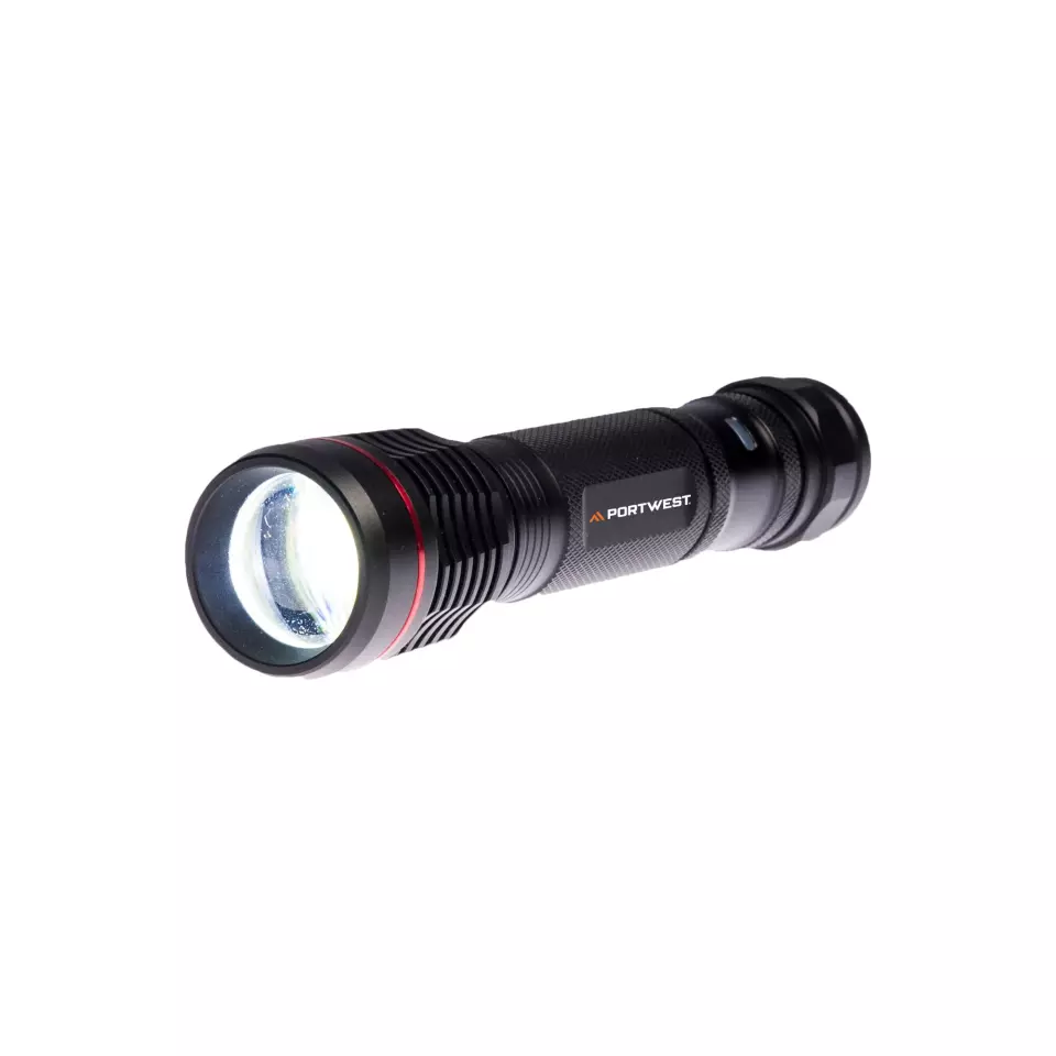 Portwest PA75BKR, USB Rechargeable Torch, Black, image 2, gallery thumbnail