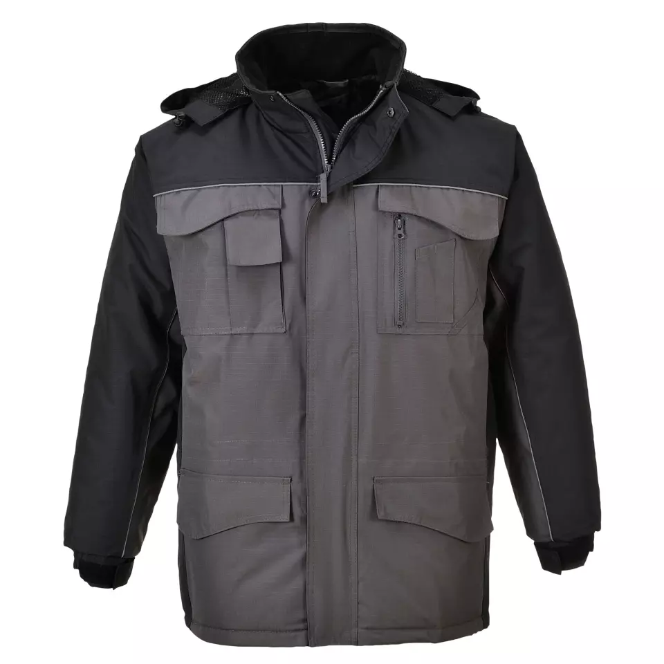 Portwest S562BYR, Ripstop Winter Jacket, Black/Grey, image 6, gallery thumbnail