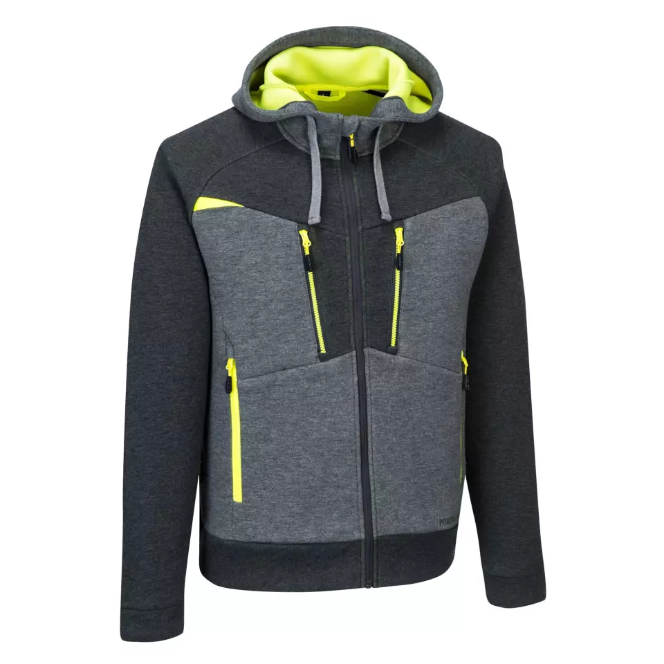 Portwest DX472MGR, DX4 Zipped Hoodie, Metal Grey, image 4, gallery thumbnail