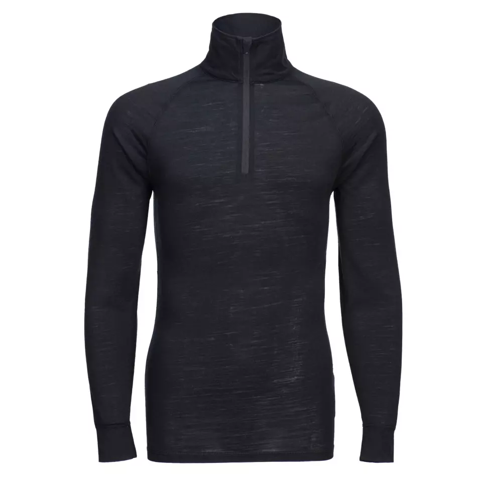 Portwest B184BKR, Merino Wool 1/4 Zip Baselayer Top, Black, image 1, gallery thumbnail