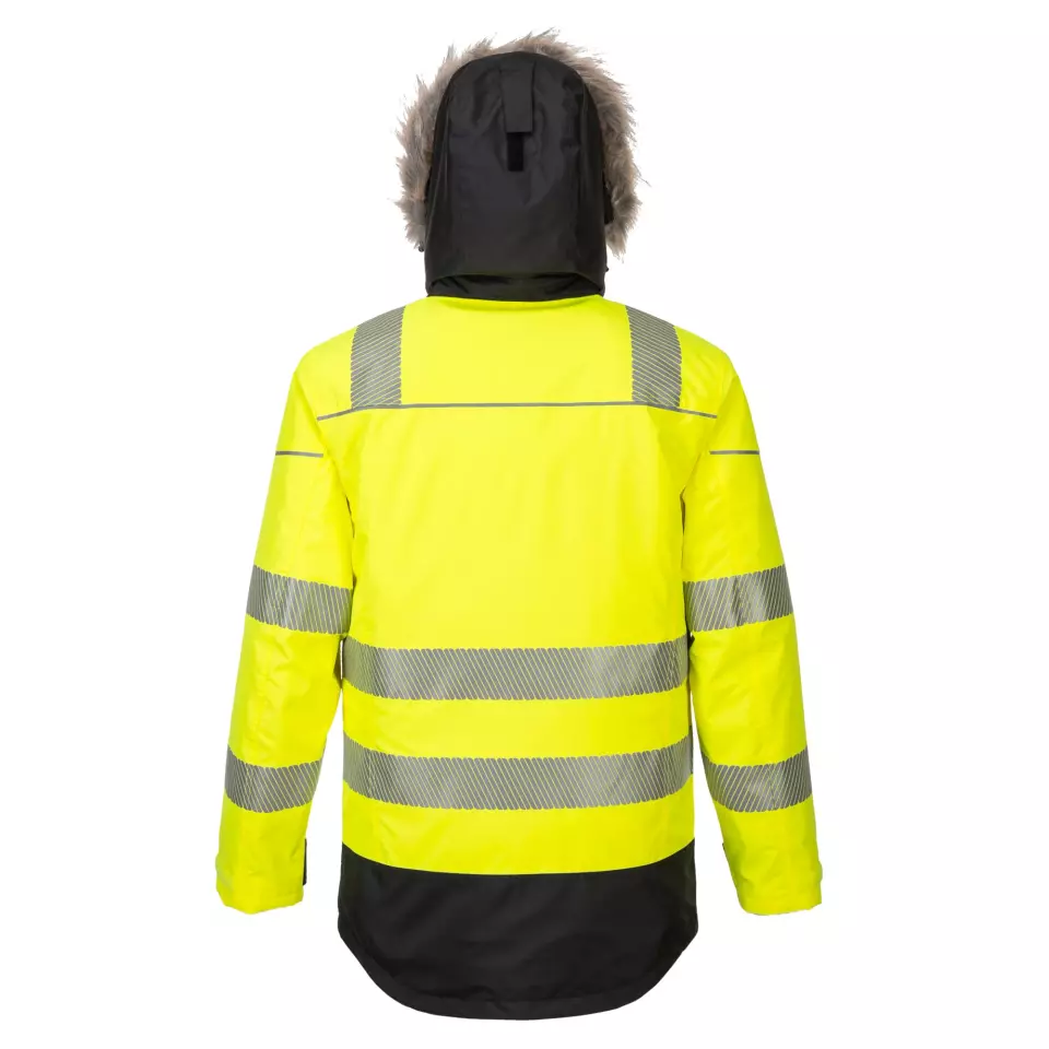Portwest PW369YBR, PW3 Hi-Vis Winter Parka Jacket, Yellow/Black, image 2, gallery thumbnail