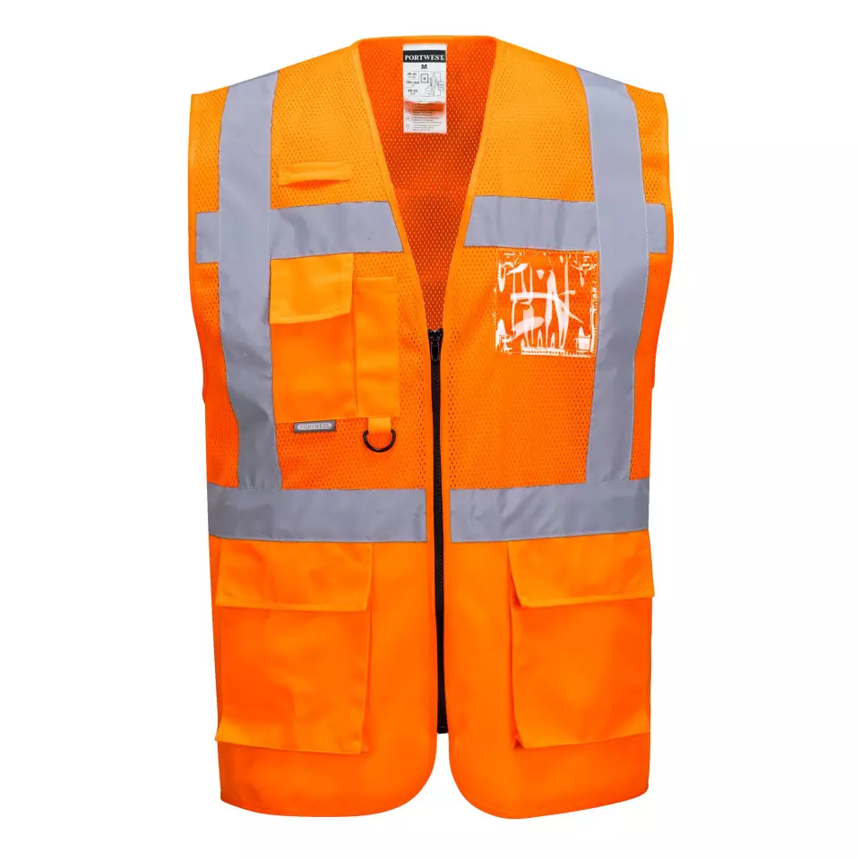 Portwest C496ORR, Madrid Warnschutz-Teilnetz Manager-Weste, Orange, image 1, gallery thumbnail