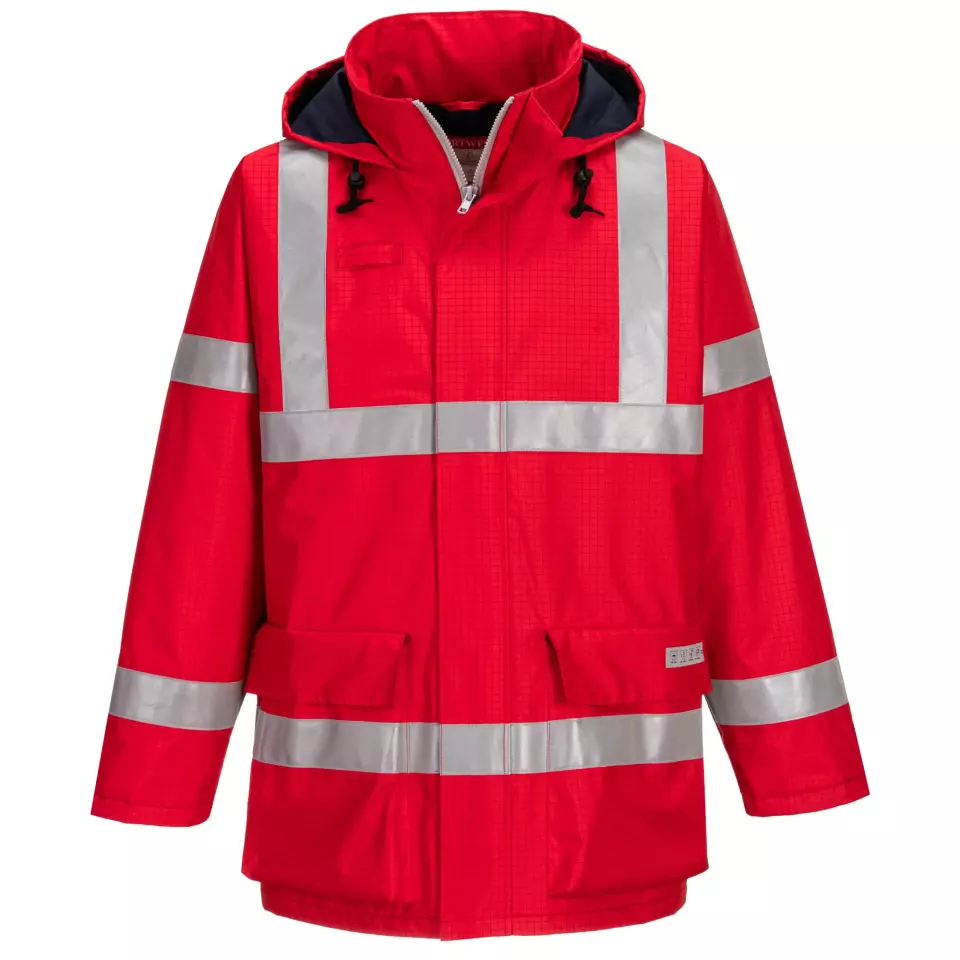 Portwest S785RER, Bizflame Rain Anti-Static FR Jacket, Red, image 1, gallery thumbnail