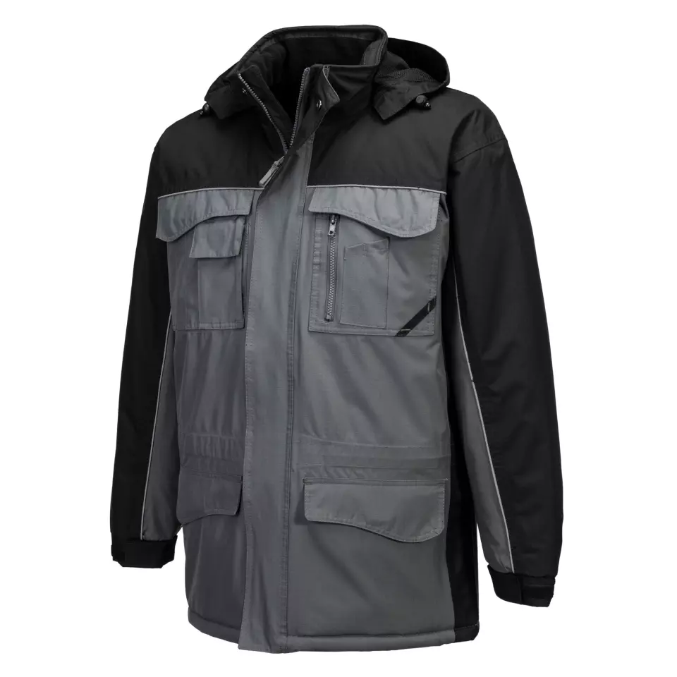 Portwest S562BYR, Ripstop Winter Jacket, Black/Grey, image 5, gallery thumbnail