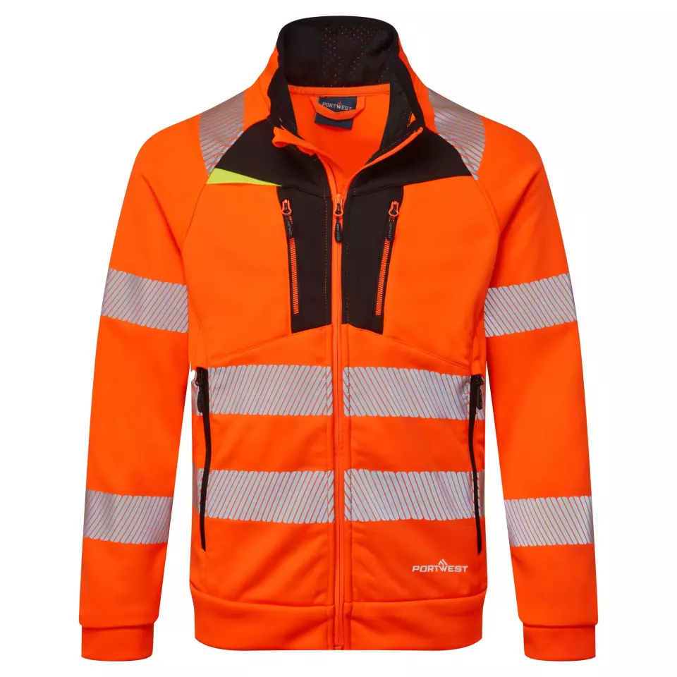 Portwest DX484OBR, DX4 Hi-Vis Hoodie, Orange/Black, image 1, gallery thumbnail