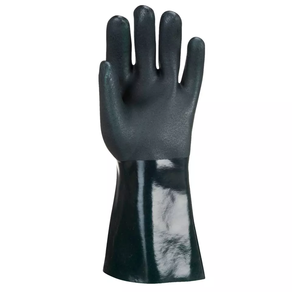 Portwest A835GNR, Double Dipped PVC Gauntlet 35cm, Green, image 3, gallery thumbnail