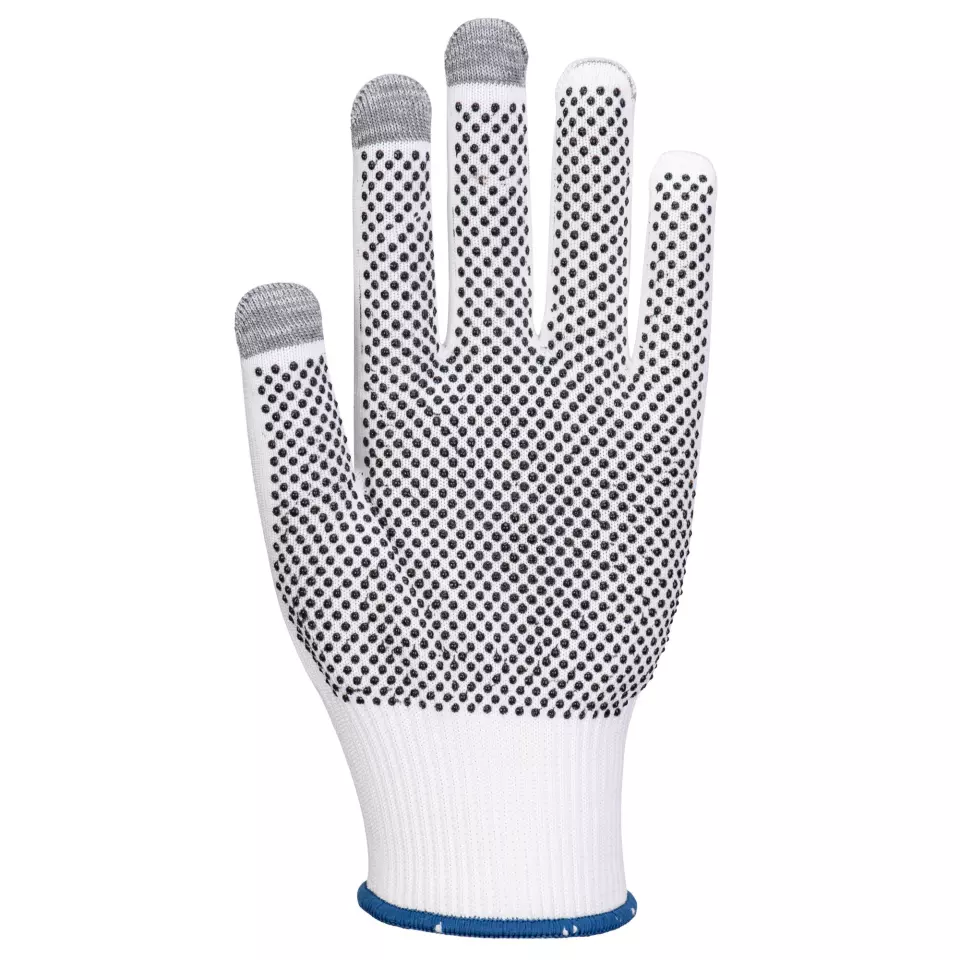 Portwest A118W7R, Grip 13 PVC-benoppter Touchscreen-Handschuh, Weiß/Grau, image 2, gallery thumbnail