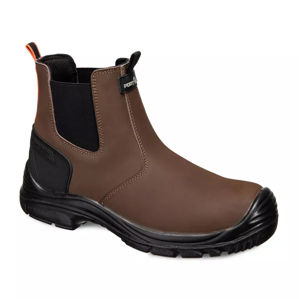 Portwest FV02BRK, Steel Action Nubuck Dealer Boot S7 SC FO SR, Brown/Black, image 4, gallery thumbnail