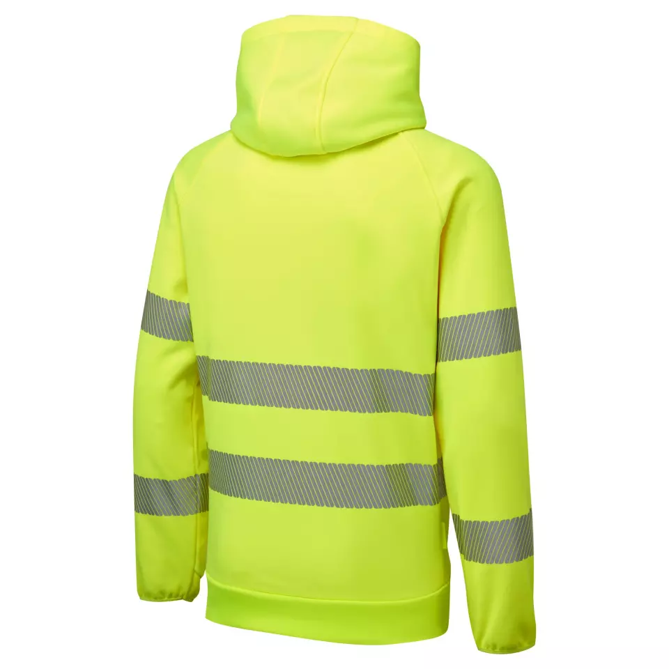 Portwest DX483YBR, DX4 Hi-Vis Overhead Hoodie, Yellow/Black, image 3, gallery thumbnail