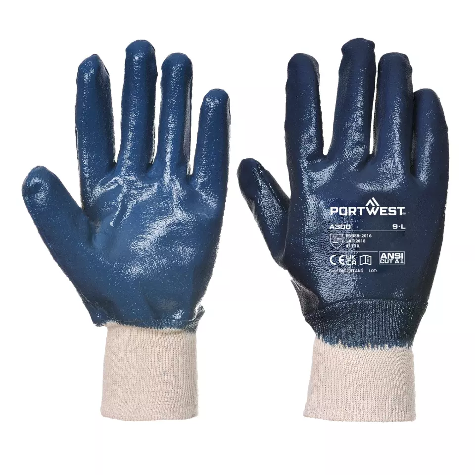 Portwest A300NAR, Nitrile Knitwrist, Navy, image 3, gallery thumbnail