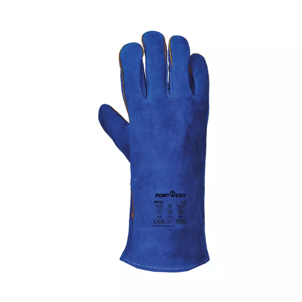 Portwest A510BLU, Welders Gauntlet, Blue, image 1, gallery thumbnail