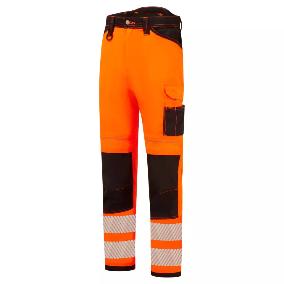 Portwest PW303OBR, PW3 Hi-Vis Leicht-Stretch-Arbeitshose, Orange/Schwarz, image 3, gallery thumbnail