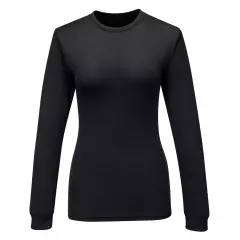 Portwest B136BKR, Women's Baselayer Top L/S, Black