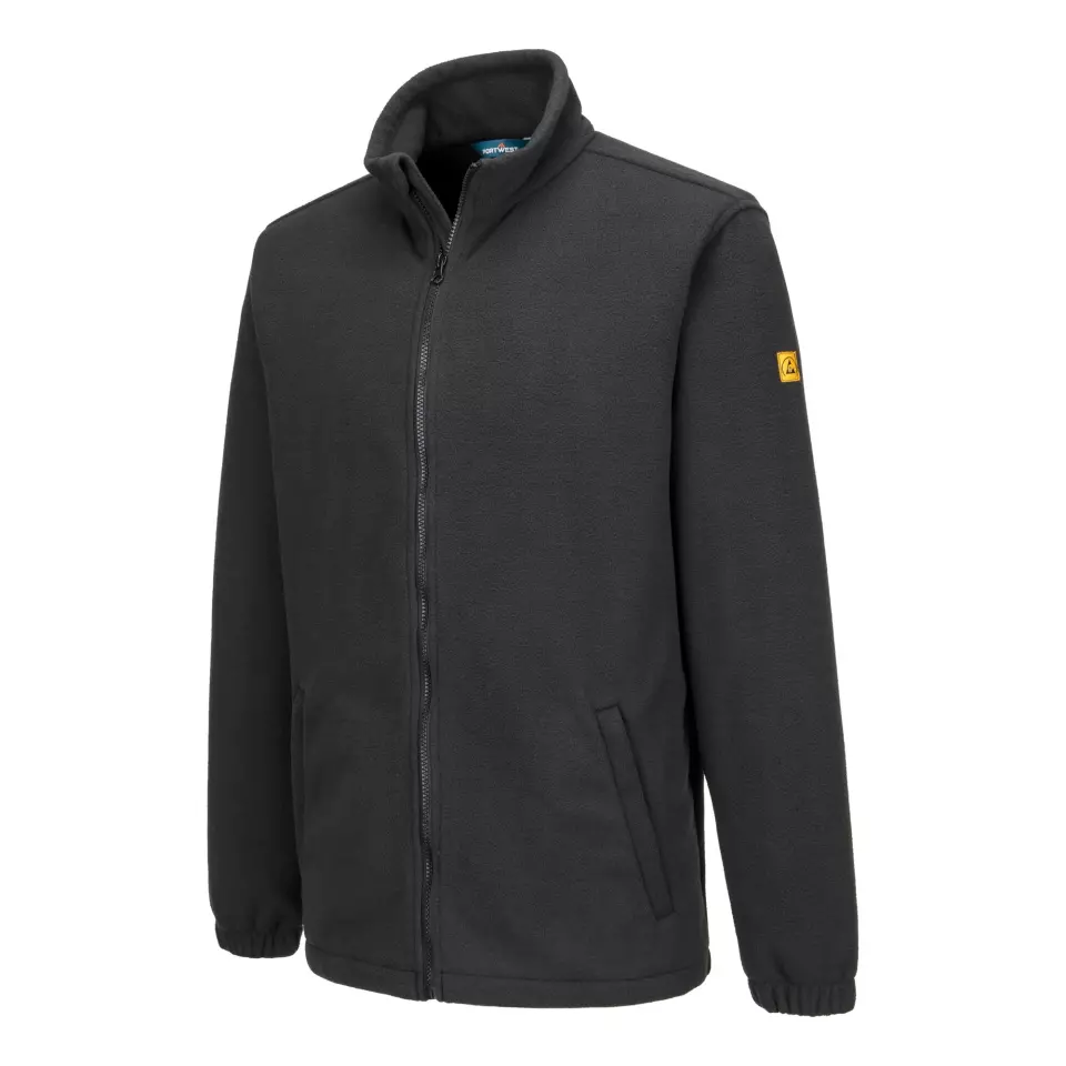 Portwest AS26BKR, Anti-Static ESD Fleece, Black, image 4, gallery thumbnail