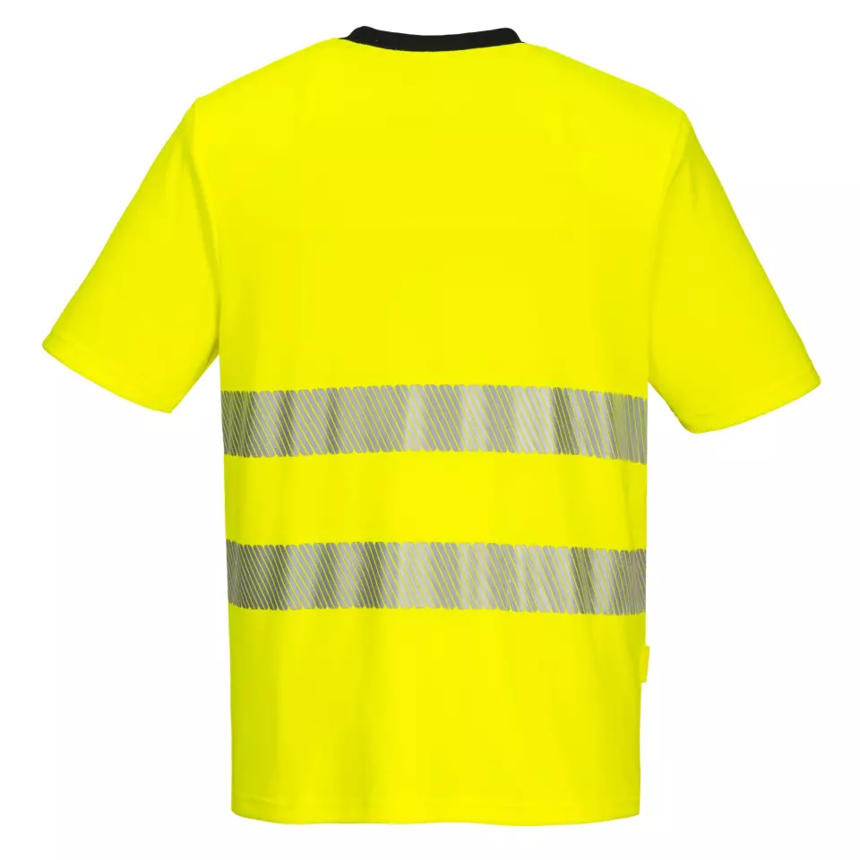 Portwest DX413YBR, DX4 Hi-Vis T-Shirt S/S, Yellow/Black, image 2, gallery thumbnail