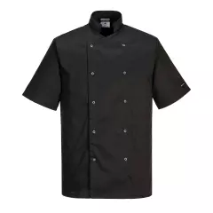 Portwest C733BKR, Chef's Cumbria Jacket S/S, Black