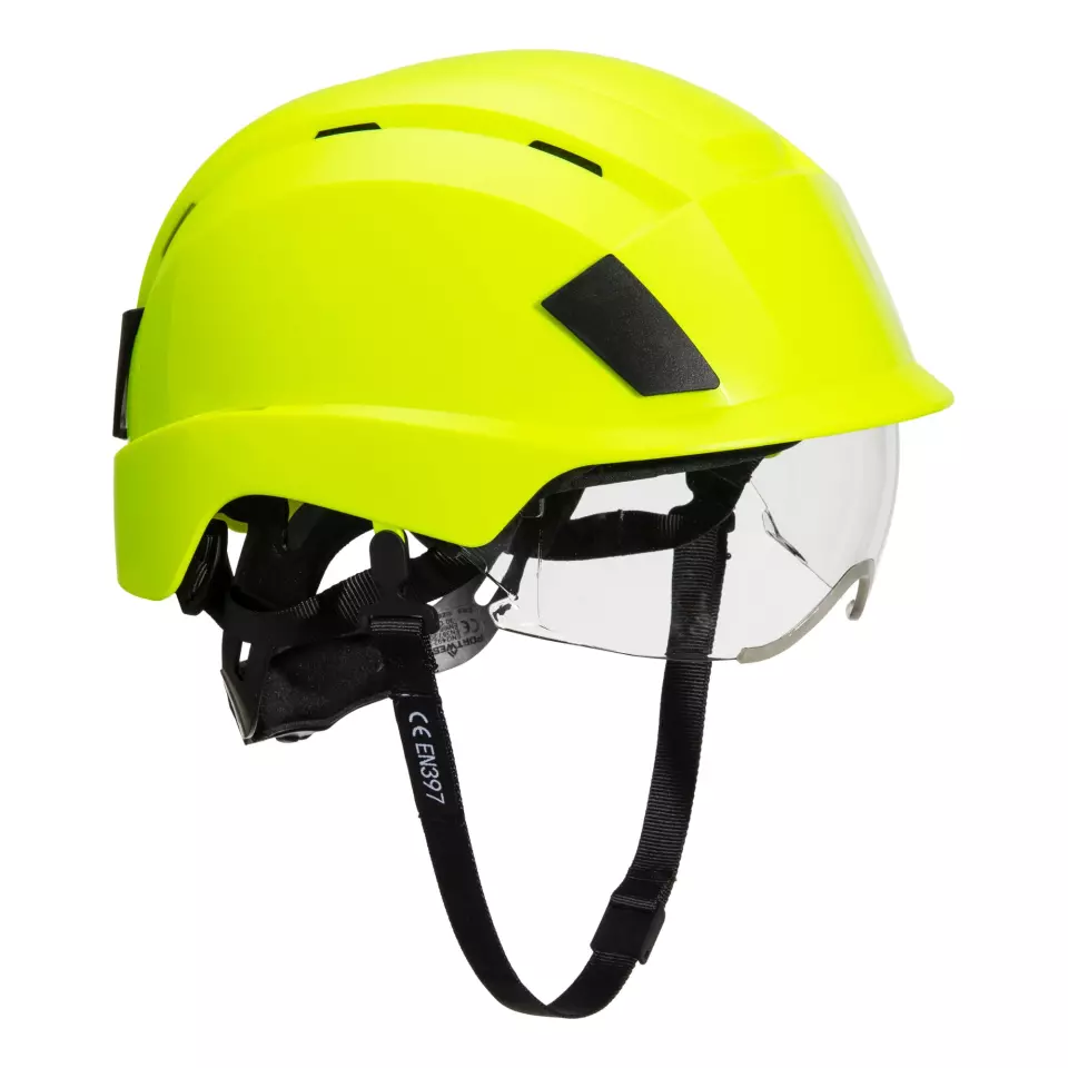 Portwest PS80YER, Integrated Visor Helmet, Yellow, image 3, gallery thumbnail