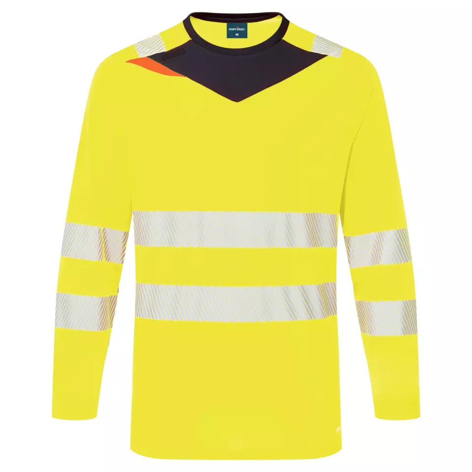 Portwest DX416YBR, DX4 Warnschutz T-Shirt Langarm, Gelb/Schwarz, image 1, gallery thumbnail